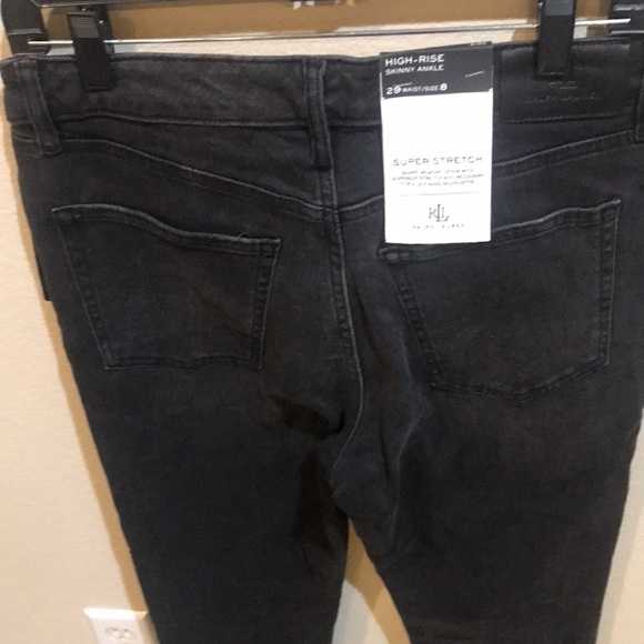 NWT Lauren Ralph Lauren Black Wash Stretch High Rise Ankle Jeans-Size 29/8 - Picture 9 of 11
